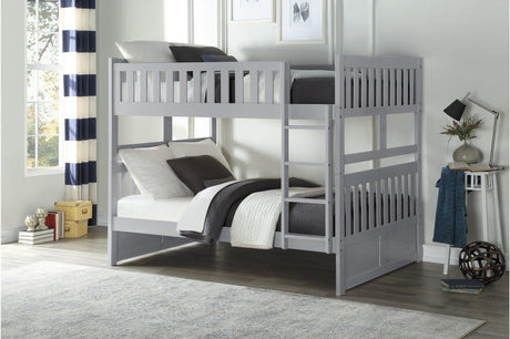Orion Gray Contemporary Transitional Wood And Engineered Wood Twin Over Twin Youth Bedroom Set - Ella Furniture