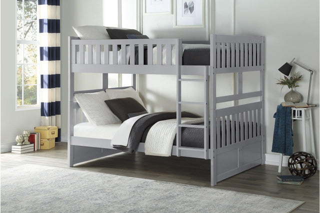 Orion Gray Contemporary Transitional Wood And Engineered Wood Twin Over Twin Youth Bedroom Set - Ella Furniture