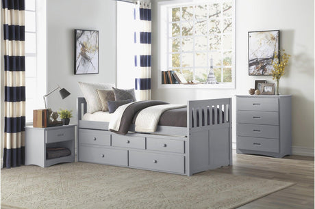 Orion Gray Modern Contemporary Transitional Wood And Engineered Wood Storage Youth Bedroom Set - Ella Furniture