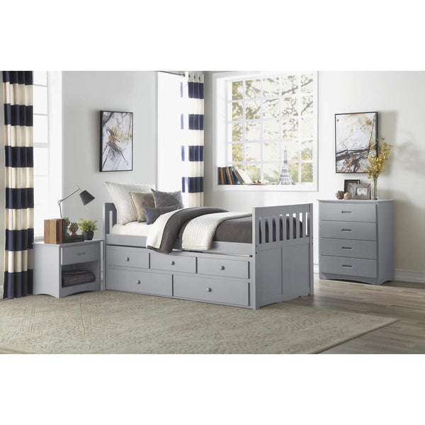 Orion Gray Modern Transitional Wood And Engineered Wood Twin/twin Trundle Bed With Storage - Ella Furniture