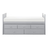 Orion Grey Transitional Wood And Engineered Wood Youth Twin Storage Trundle Bed - Ella Furniture