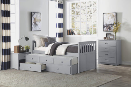 Orion Gray Modern Contemporary Transitional Wood And Engineered Wood Storage Youth Bedroom Set - Ella Furniture