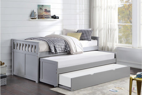 Orion GrayYouth Twin Over Twin Bed With Optional Dual Under-bed Toyboxes Or Twin Bed Trundle - Ella Furniture