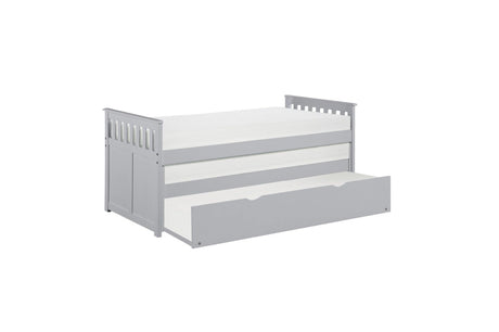 Orion GrayYouth Twin Over Twin Bed With Optional Dual Under-bed Toyboxes Or Twin Bed Trundle - Ella Furniture
