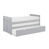 Orion Gray Transitional Wood And Engineered Wood Youth Twin Over Twin Trundle Bed - Ella Furniture