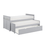 Orion Gray Modern Transitional Wood And Engineered Wood Twin/twin Bed With Twin Trundle - Ella Furniture