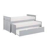 Orion Gray Transitional Wood And Engineered Wood Youth Twin Over Twin Trundle Bed - Ella Furniture