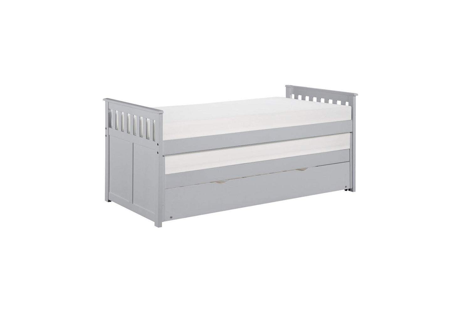 Orion GrayYouth Twin Over Twin Bed With Optional Dual Under-bed Toyboxes Or Twin Bed Trundle - Ella Furniture
