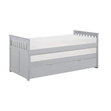 Orion Gray Transitional Wood And Engineered Wood Youth Twin Over Twin Trundle Bed - Ella Furniture