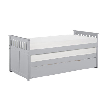 Orion Gray Modern Transitional Wood And Engineered Wood Twin/twin Bed With Twin Trundle - Ella Furniture