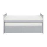 Orion Gray Modern Transitional Wood And Engineered Wood Twin/twin Bed With Storage Boxes - Ella Furniture