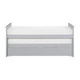 Orion Gray Modern Transitional Wood And Engineered Wood Youth Twin Over Twin Storage Bed - Ella Furniture