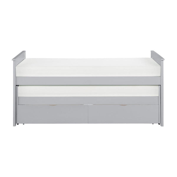 Orion Gray Modern Transitional Wood And Engineered Wood Youth Twin Over Twin Storage Bed - Ella Furniture