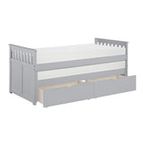 Orion Gray Modern Transitional Wood And Engineered Wood Twin/twin Bed With Storage Boxes - Ella Furniture