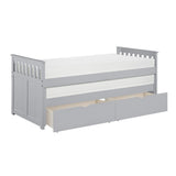 Orion Gray Modern Transitional Wood And Engineered Wood Youth Twin Over Twin Storage Bed - Ella Furniture