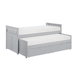 Orion Gray Modern Transitional Wood And Engineered Wood Youth Twin Over Twin Storage Bed - Ella Furniture