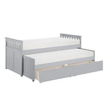 Orion Gray Modern Transitional Wood And Engineered Wood Youth Twin Over Twin Storage Bed - Ella Furniture