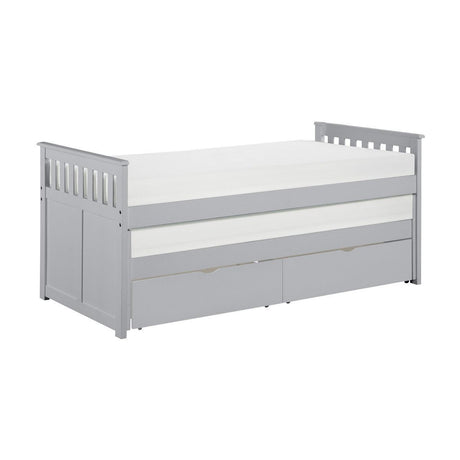 Orion Gray Modern Transitional Wood And Engineered Wood Twin/twin Bed With Storage Boxes - Ella Furniture