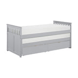 Orion Gray Modern Transitional Wood And Engineered Wood Youth Twin Over Twin Storage Bed - Ella Furniture