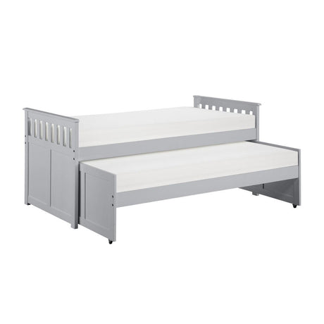 Orion Gray Modern Transitional Wood And Engineered Wood Twin/twin Trundle Bed - Ella Furniture