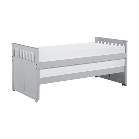 Orion Gray Modern Transitional Wood And Engineered Wood Twin/twin Trundle Bed - Ella Furniture