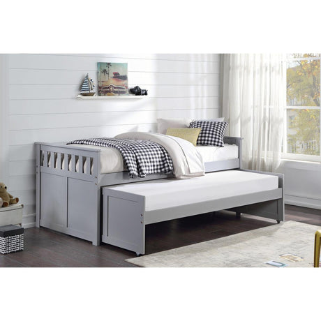 Orion Gray Modern Transitional Wood And Engineered Wood Twin/twin Trundle Bed - Ella Furniture