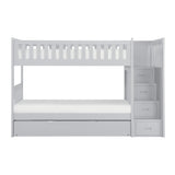Orion Gray Modern Transitional Wood And Engineered Wood Twin/twin Step Bunk Bed With Twin Trundle - Ella Furniture