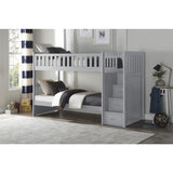 Orion Gray Modern Transitional Wood And Engineered Wood Twin/twin Step Bunk Bed - Ella Furniture