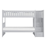 Orion Gray Modern Transitional Wood And Engineered Wood Twin/twin Step Bunk Bed - Ella Furniture