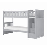 Orion Gray Modern Transitional Wood And Engineered Wood Twin/twin Step Bunk Bed - Ella Furniture