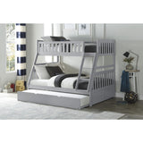 Orion Gray Modern Transitional Wood And Engineered Wood Twin/full Bunk Bed With Twin Trundle - Ella Furniture