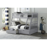 Orion Gray Modern Transitional Wood And Engineered Wood Twin/full Bunk Bed With Storage Boxes - Ella Furniture