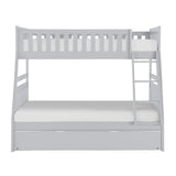 Orion Gray Modern Transitional Wood And Engineered Wood Twin/full Bunk Bed With Twin Trundle - Ella Furniture