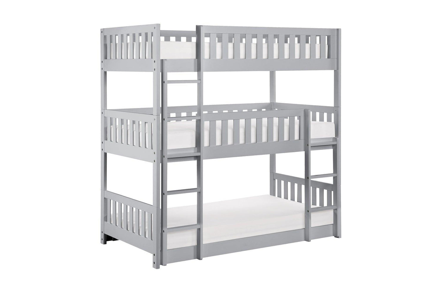 Orion Gray Youth Contemporary Transitional Engineered Wood Triple Twin Bunkbed Bedroom Set - Ella Furniture