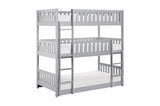 Orion Gray Youth Contemporary Transitional Engineered Wood Triple Twin Bunkbed Bedroom Set - Ella Furniture
