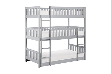 Orion Gray Youth Contemporary Transitional Engineered Wood Triple Twin Bunkbed Bedroom Set - Ella Furniture