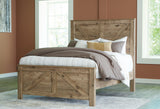 Shurlee Light Brown Queen Crossbuck Panel Bed - Ella Furniture