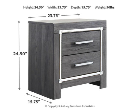 Lodanna Gray Nightstand - Ella Furniture