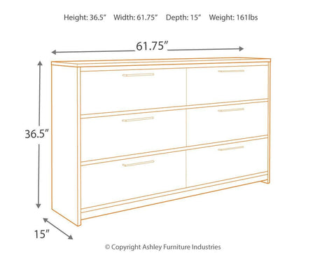 Baystorm Gray Dresser dimensions diagram