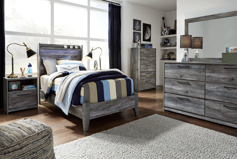 Baystorm Gray Twin Panel Bed - Ella Furniture