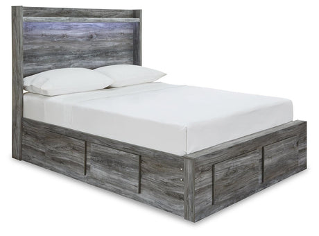 Baystorm Gray Full Panel Bed With 4 Storage Drawers - Ella Furniture