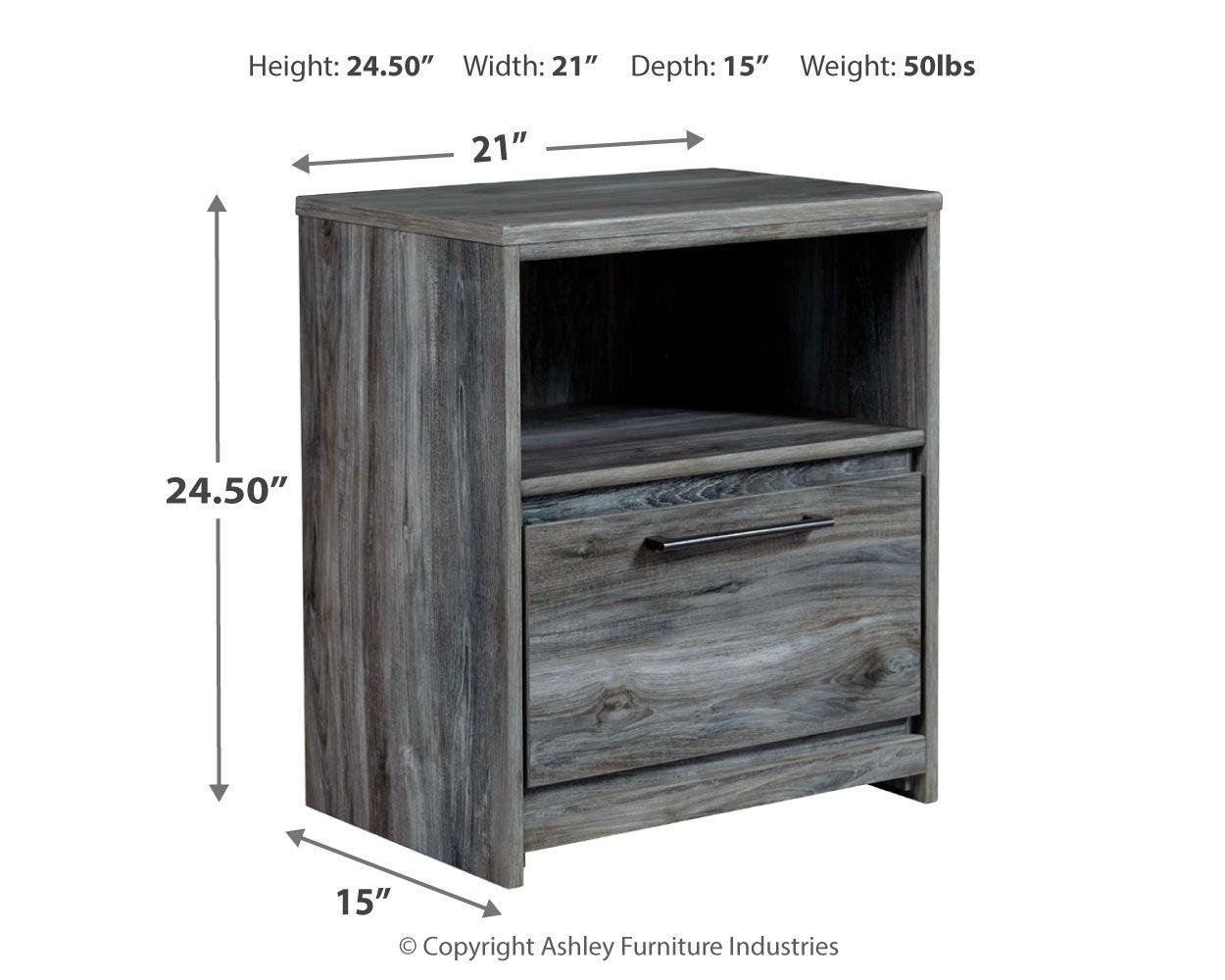 Baystorm Gray Nightstand - Ella Furniture