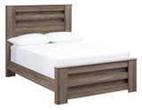 Zelen Warm Gray Full Panel Bed - Ella Furniture