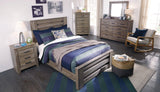 Zelen Warm Gray Full Panel Bed - Ella Furniture