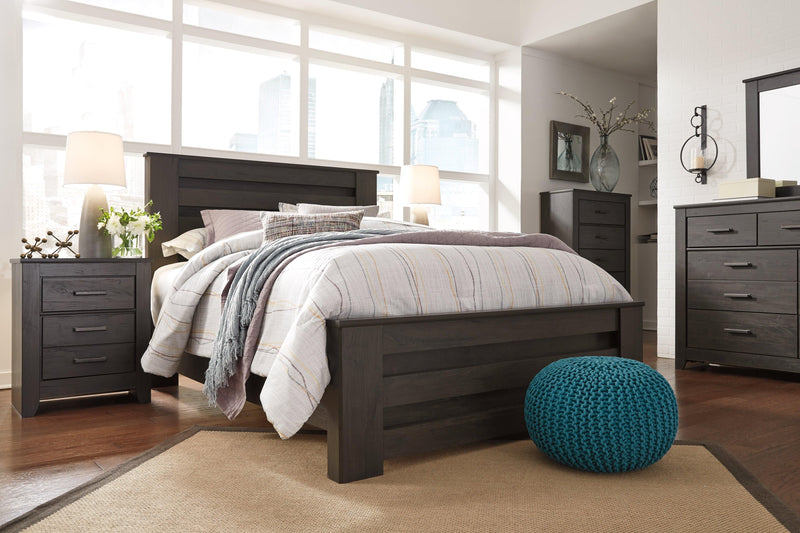Brinxton Charcoal Full Panel Bed - Ella Furniture