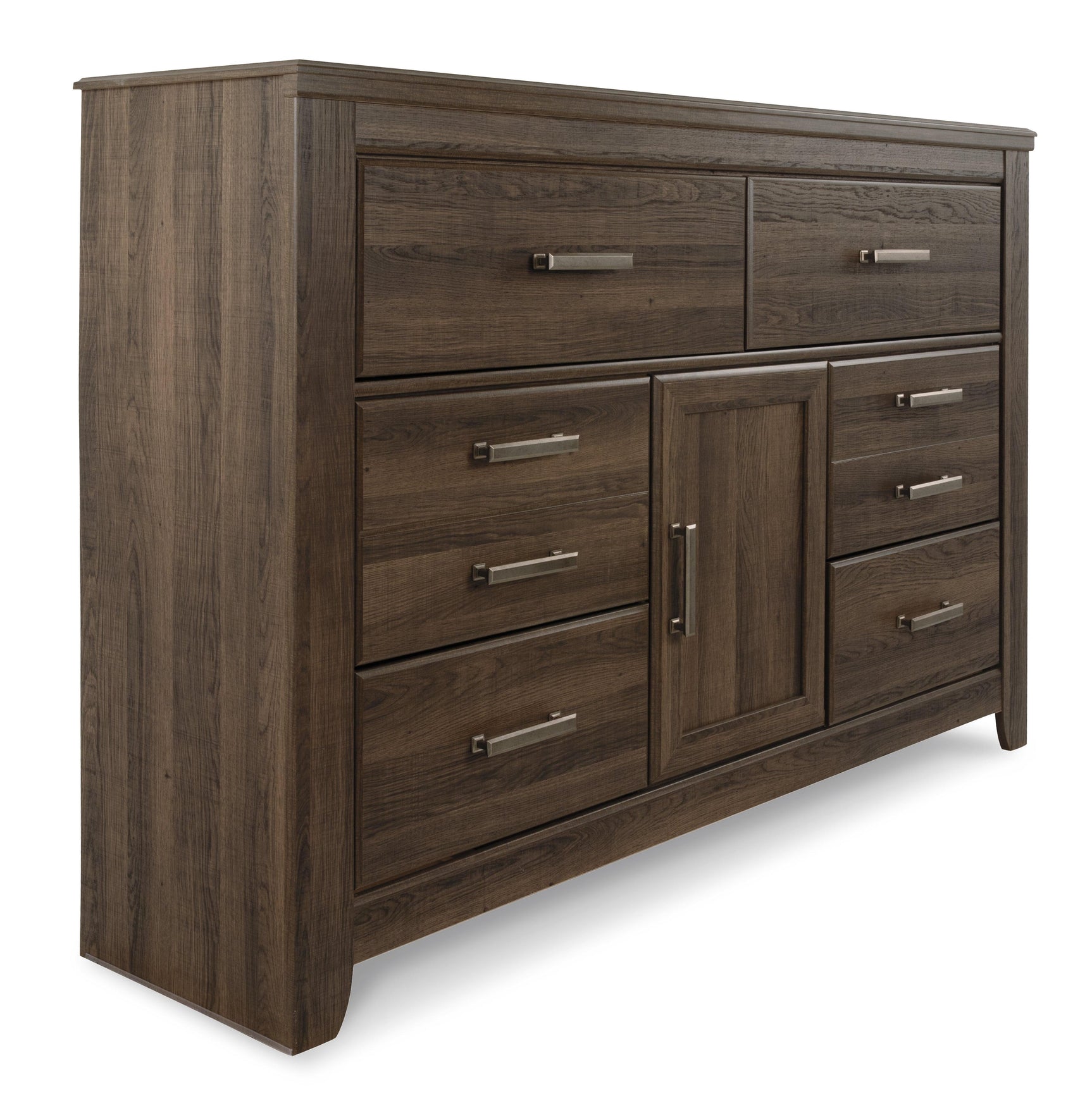 Juararo Dark Brown Dresser And Mirror - Ella Furniture