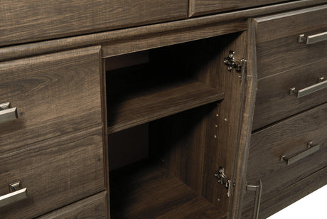 Soft-close drawer being gently closed on Juararo Dresser