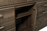 Juararo Dark Brown Dresser And Mirror - Ella Furniture