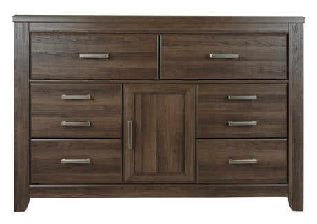 Top surface of Juararo Dresser with dark brown finish