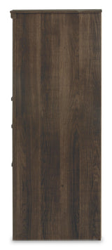 Juararo Dark Brown Dresser And Mirror - Ella Furniture